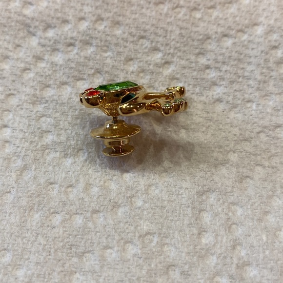 Swarovski Frog Pin/ gold tone metal with glass crystals - Picture 4 of 6